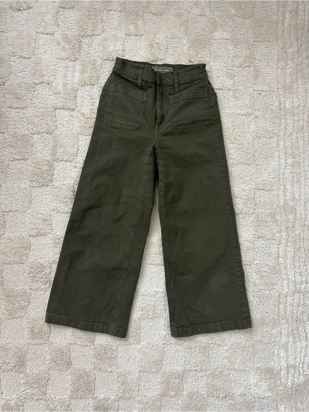 J. Crew Olive Green Wide Leg Cropped Pants